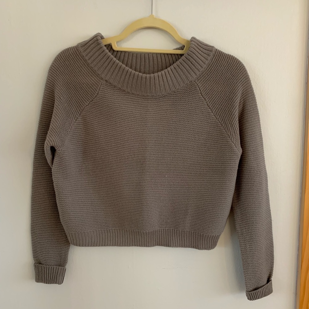 Rubbish Grey Cropped Knitted Sweater